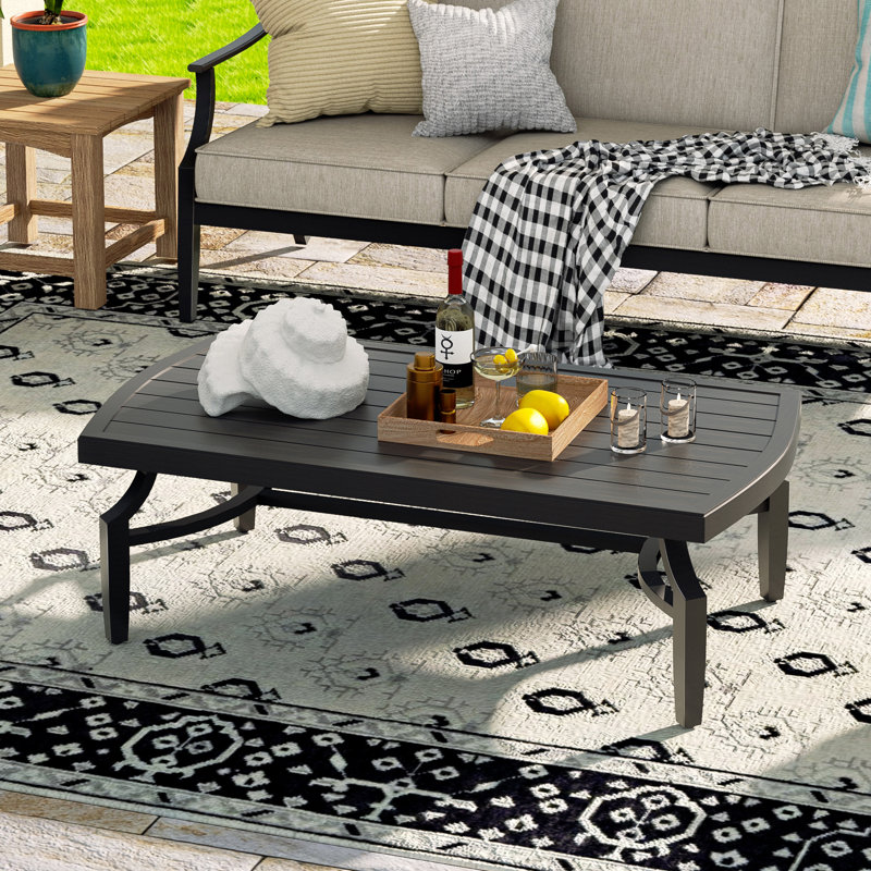 Tamarin Patio Aluminum Rectangular 47.25“L x 25.25"W Coffee Table