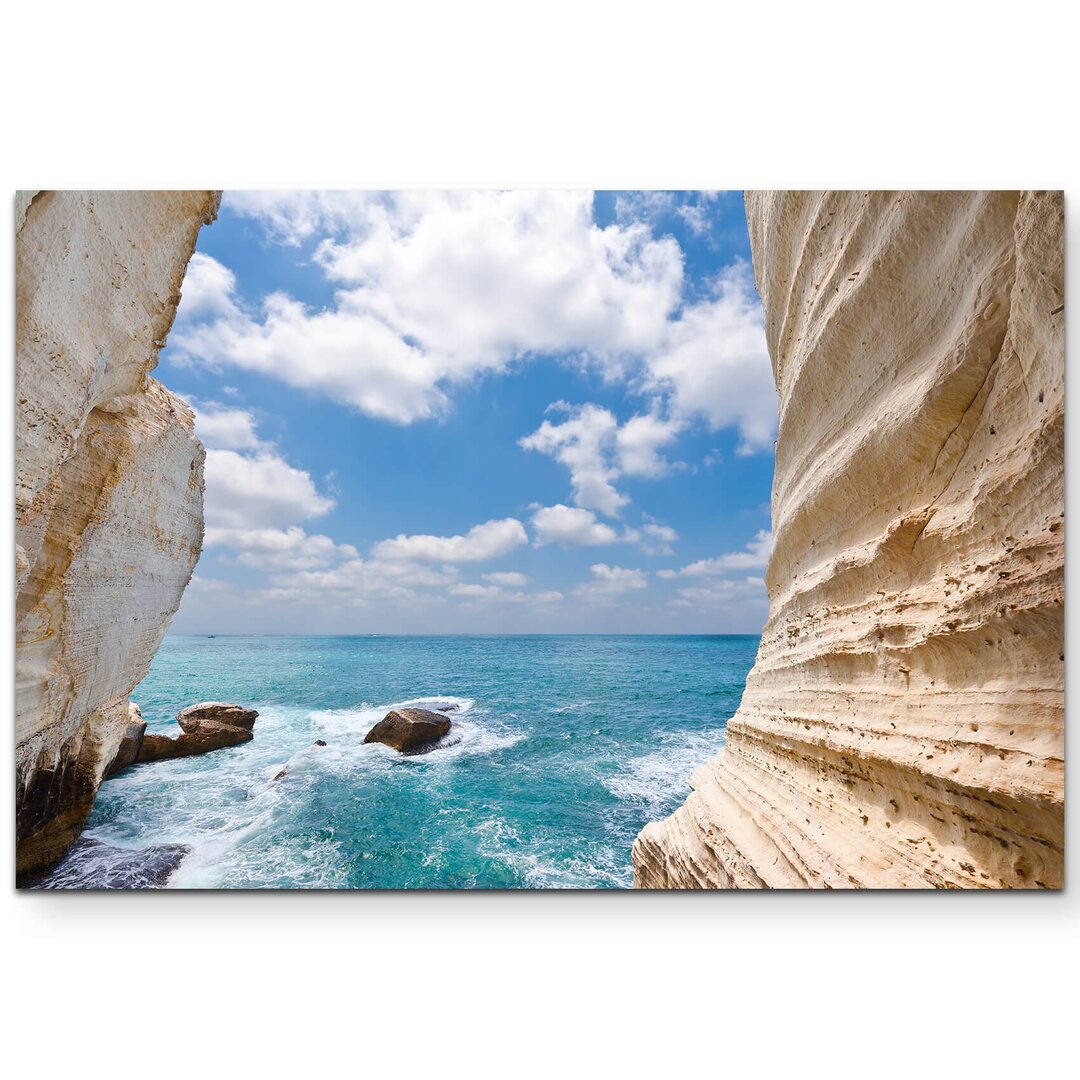 Leinwandbild Rosh Hanikra Felsen bei Israel