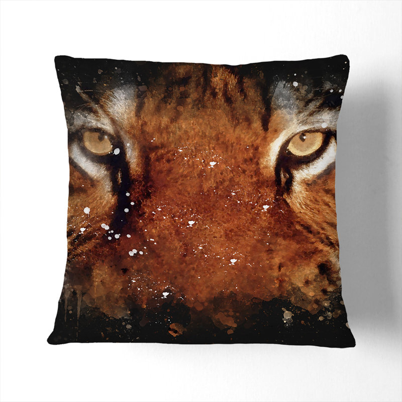 Tiger Vol.6 Scatter Cushion, 40cm H x 40cm W x 15cm D, Black