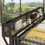 Lit mezzanine en métal avec bureau, station de recharge, escalier et rangement pour un gain d'espace optimal.