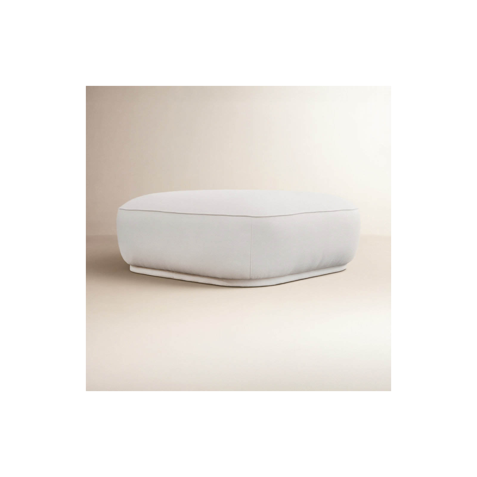 Farrow Oversized 42'' Square Ottoman, White