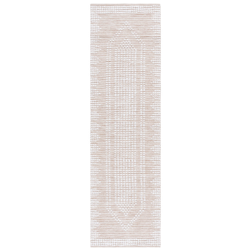 Tapis beige / ivoire Jennavie 980, Tapis de couloir 2 pi 3 po x 8 pi