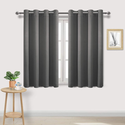 2 Thick Panels Room Darkening 85% Blackout Curtains, Thermal Insulated Block Out Light Grommet Top Drapes