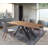 Amina Walnut Metal Base Dining Table