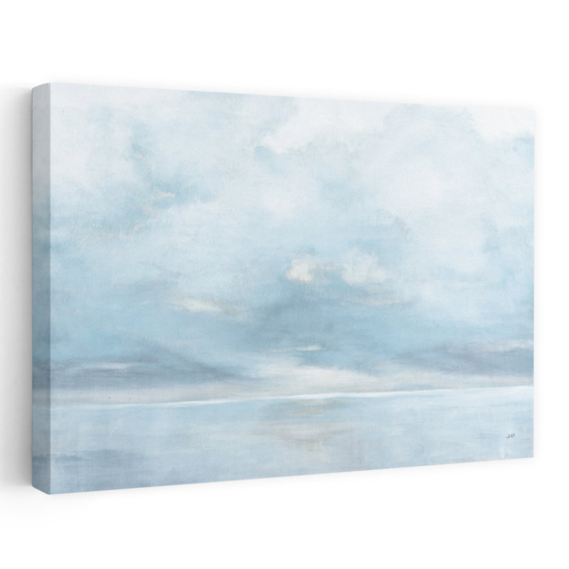 Éclat à l'horizon bleu côtier bleu gris blanc nuage côtier, Bleu / crème / gris / blanc, H 24 po x l 16 po