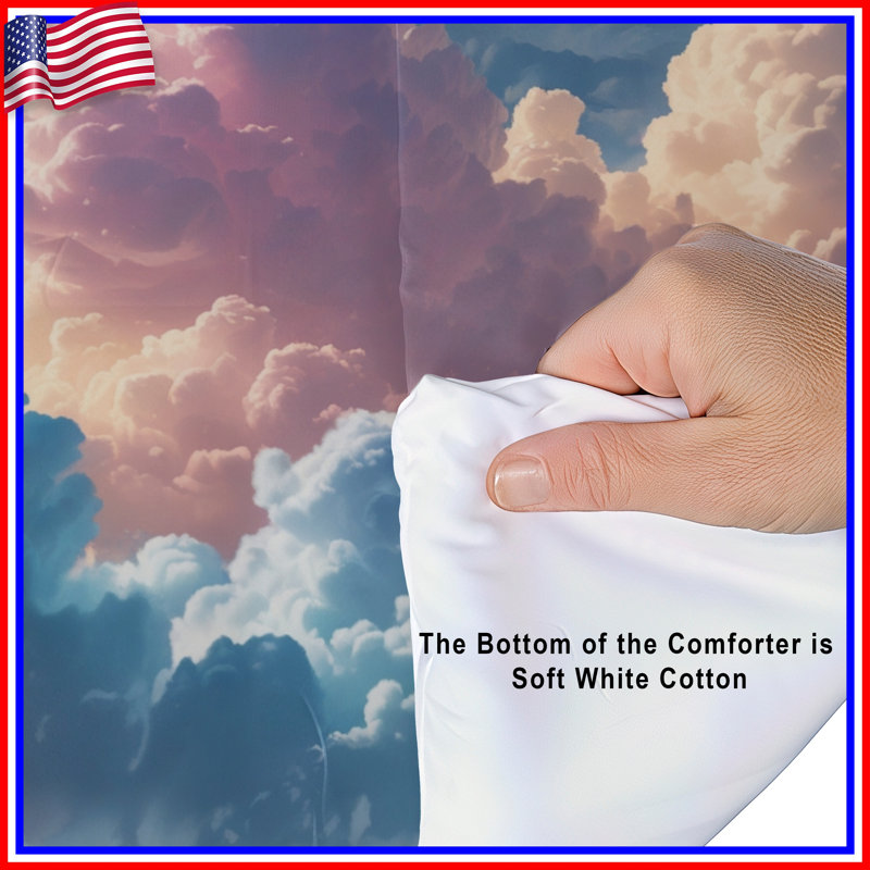 Fluffy Pastel Clouds Comforter, King