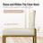 24" Modern Upholstered Kitchen Counter Stool with Gold Metal Sled Base & Off-White Woven Faux Leather (Set of 2)-99199193-95955741-96319743