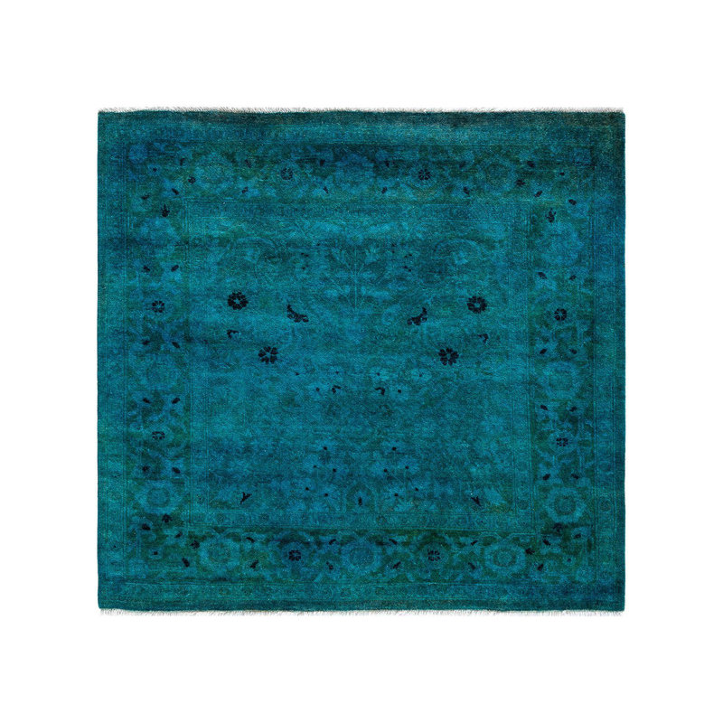 Overyed One-of-a-Kind Square 4' X 4'2" Hand Knotted Area Rug