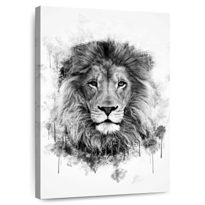 Tête de lion Brampt noir et blanc