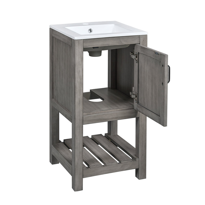 Ensemble de meuble-lavabo pour salle de bain 16 po avec 1 porte et 1 tablette ouverte