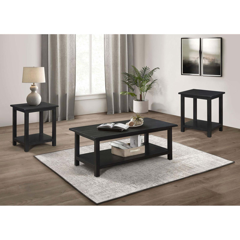 Ensemble 3 pièces de tables basses et de bout avec beaucoup de rangement Timeless