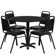 Ahlam 36'' Round Laminate Table Set with X-Base and 4 Trapezoidal Back Banquet Chairs