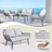 4 - Person Patio Wicker Conversation Sets With Gray Cushions