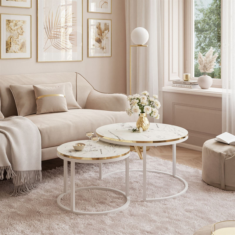 Coffee Table, Carrara Marble, White
