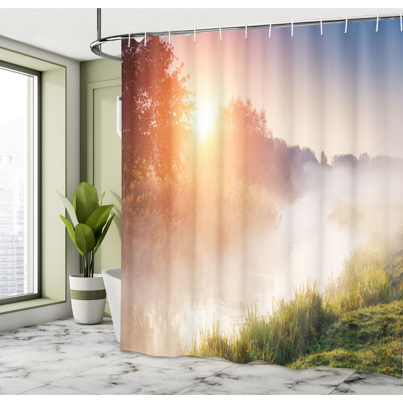 Shower Curtain with Hooks Included, 84"H x 69"W