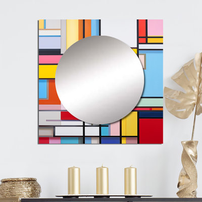 Deferrell - Abstract Shapes Square Mirror Wall Decor For Bedroom