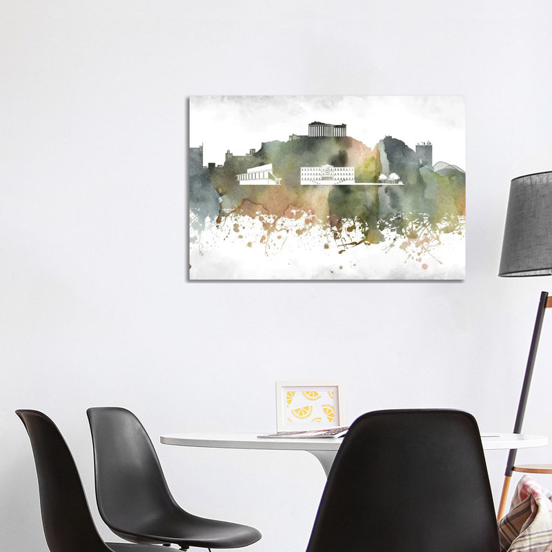 Athens Skyline by WallDecorAddict - Wrapped Canvas Print, 101.6 cm H x 66.04 cm W x 3.175 cm D