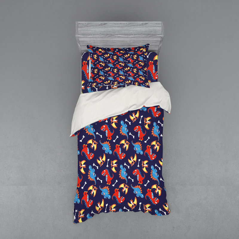 Ensemble de housse de couette dinosaur, Housse de couette simple + 6 pièces supplémentai