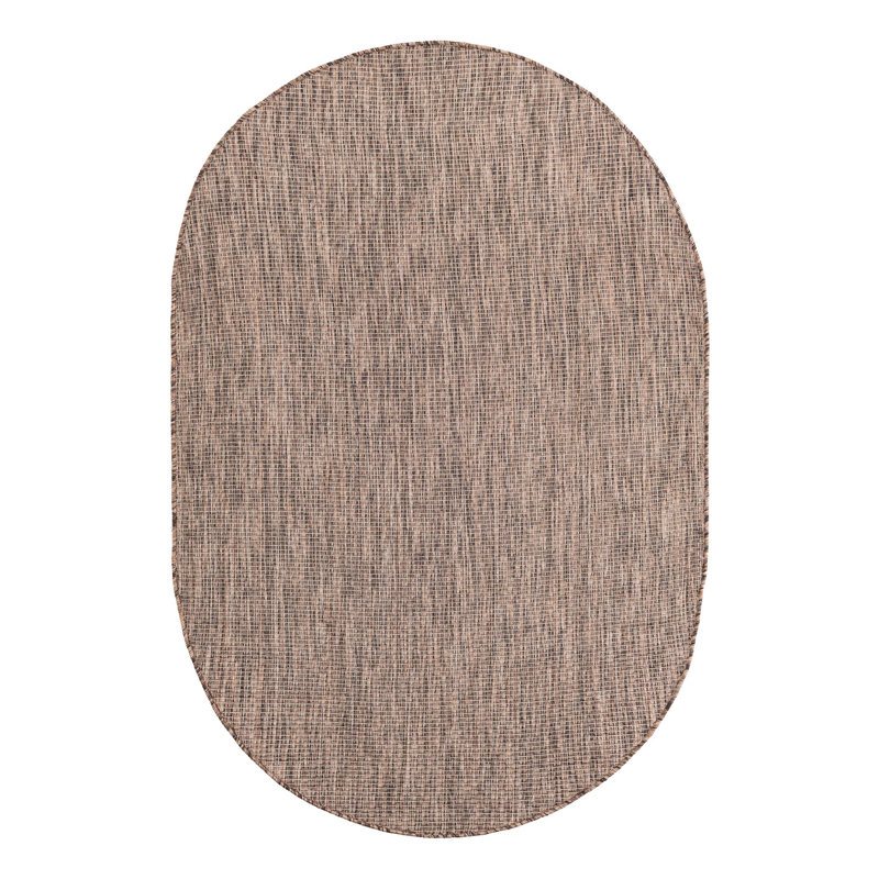 Abderus Light Brown Indoor Area Rug, Oval 4'1" x 6'1"