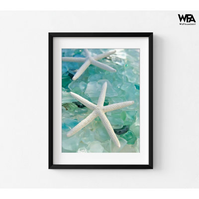 Reproduction de photo de verre de mer turquoise, reproduction de photo de verre de plage, affiche d'art mural d'entrée de maison de plage turquoise 36 po x 48 po
