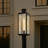 Luca - Outdoor Post Lantern - Sand Black Finish - Clear Beveled Glass