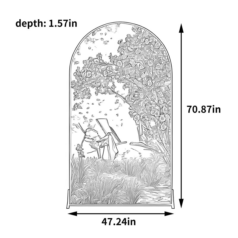 Écran de jardin rétro, 70.87" H x 47.24" W x 1.57" D
