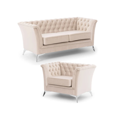 Whitby 2 Piece Velvet Chesterfield Living Room Set
