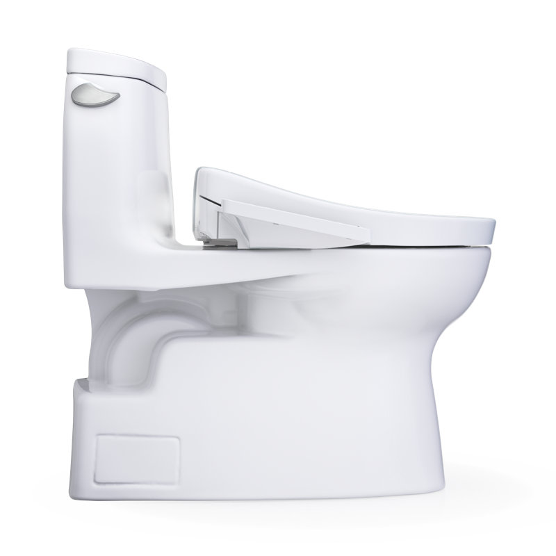 TOTO® WASHLET+® Carlyle® II One-Piece Elongated 1.28 GPF Toilet and WASHLET+® S2 Bidet Seat, Cotton White - MW6143346CEFG#01