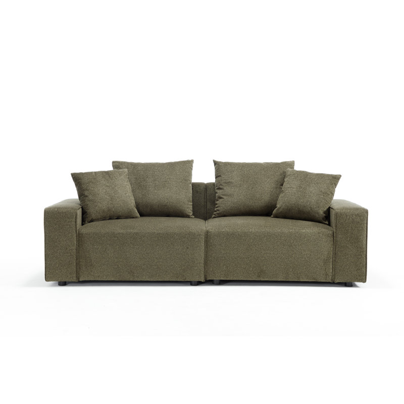 Canapé 88,58 po de largeur Uphostery, Mélange de polyester vert