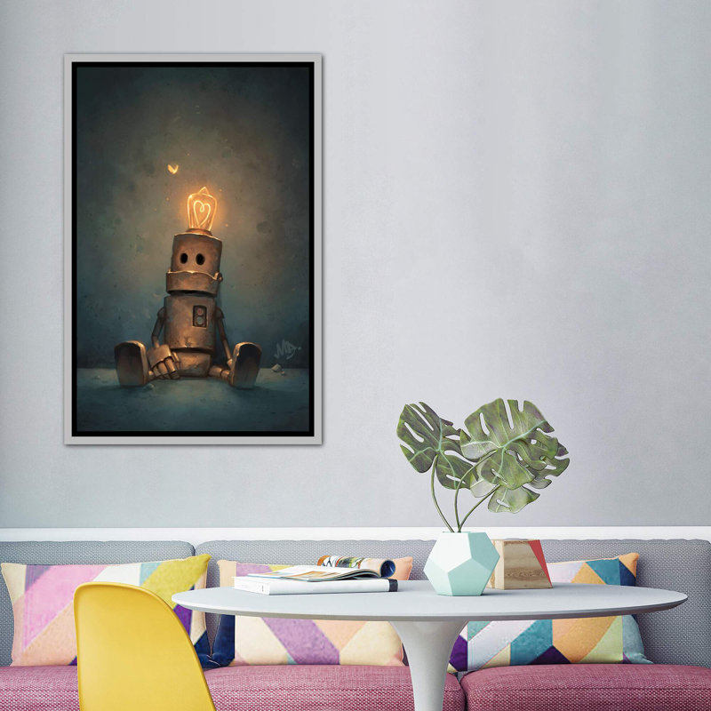Décoration murale Patience Kids, H 60 po x l 40po x P 1,5 po, Toile avec cadre argenté
