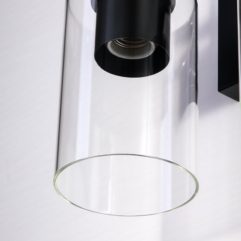 Bathroom Lighting Fixtures: 4-Light Bathroom Vanity Light Over Mirror with Clear Glass Shade, Wall Lamp for Mirror, 4