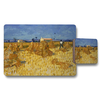 Wheat Field Landscape Placemats And Coaster Set Artwork Print
