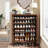 33.46" Modern Walnut Wooden  6-Tier Shoe Cabinet With Louvered Doors-1925405175