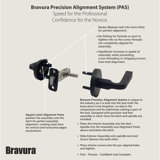 Bravura 938-1 Panhandle Passage Lever on Traditional Rectangular Rose in Polished Chrome