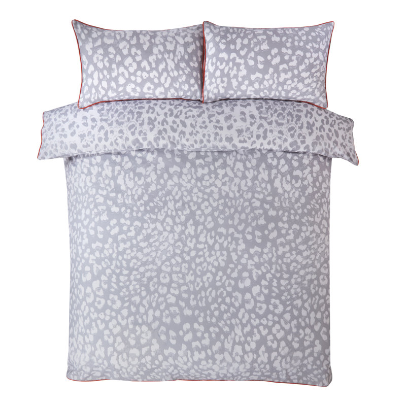 Metro Lane Careron Cotton Blend Animal Print Bedding with Pillowcases, Kingsize Duvet Cover + 2 Standard Pillowcases