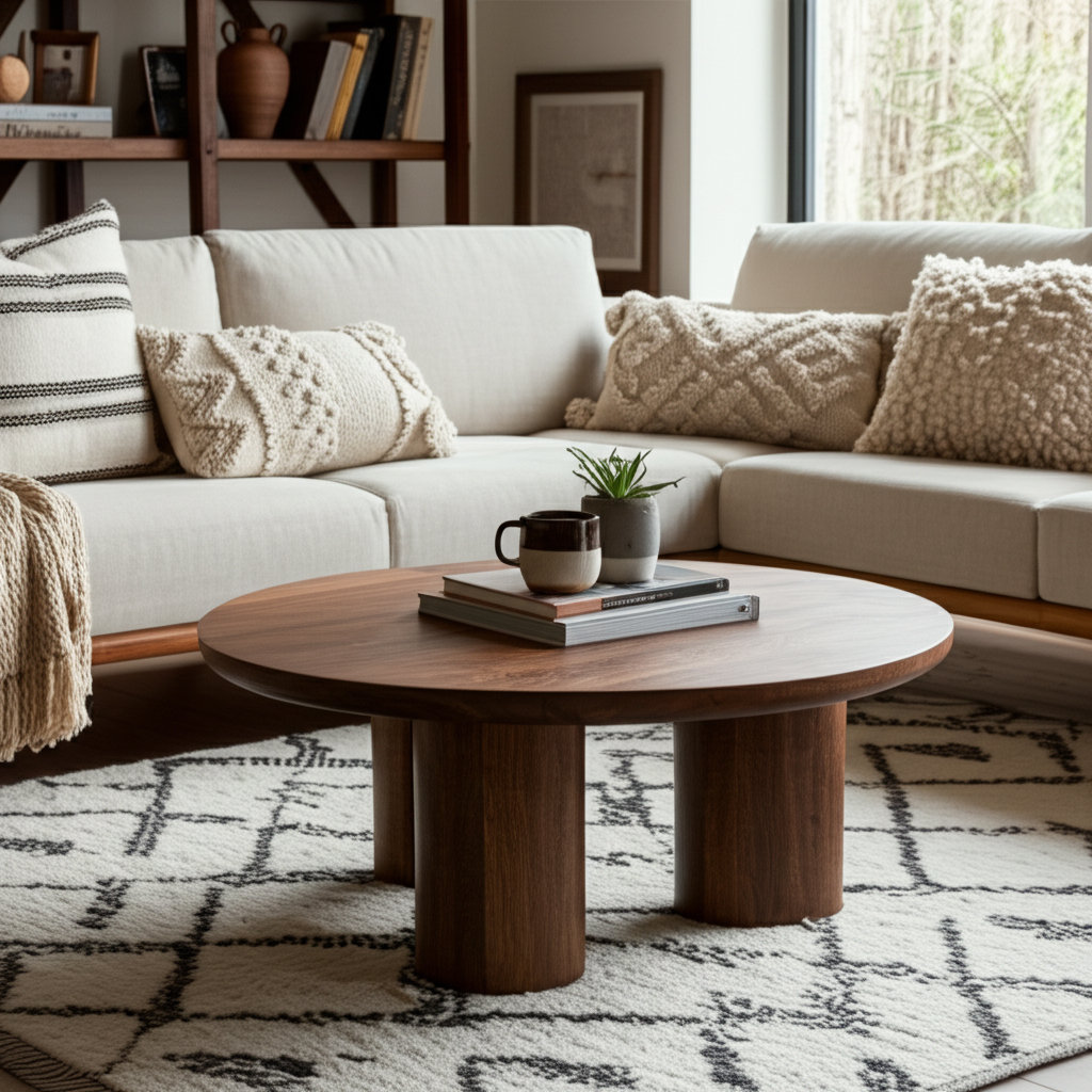 Faustine 36" Coffee Table, Dark Brown