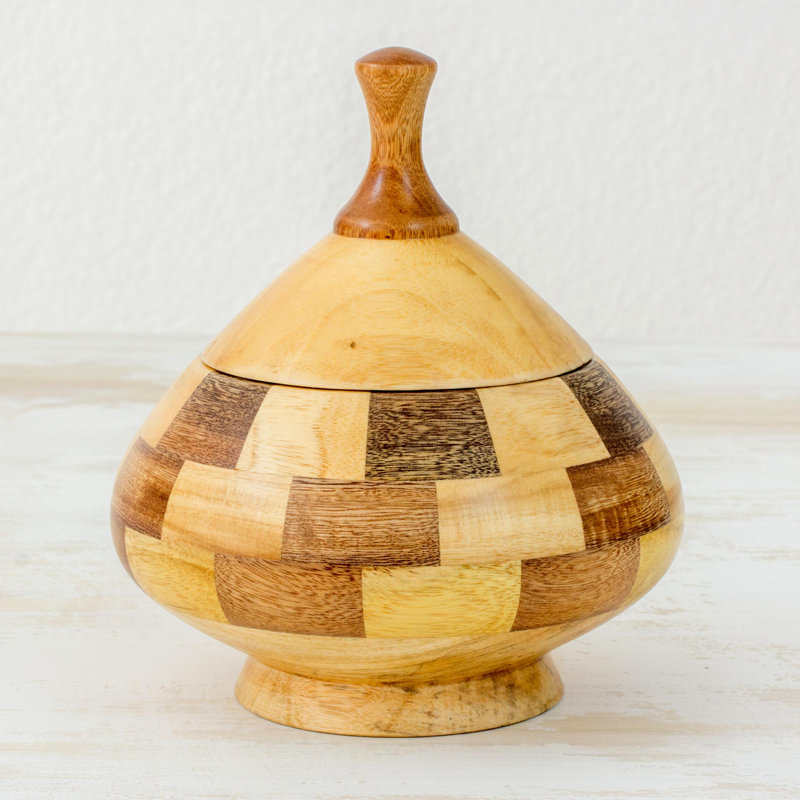 Porchella Handmade Wood Decorative Urns & Jars