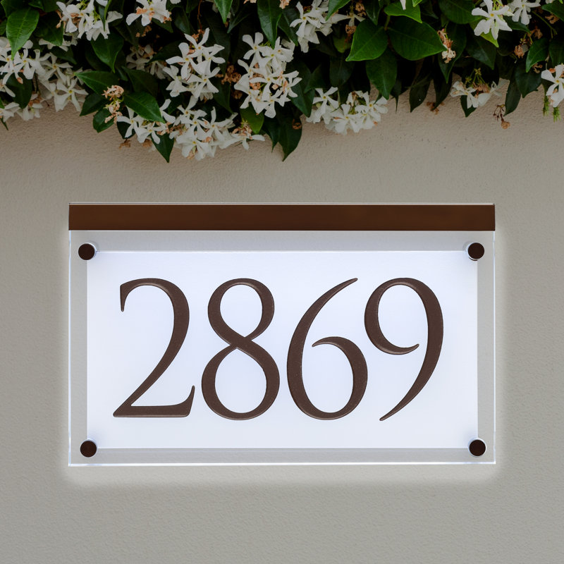 Plaque d'adresse sur 1 ligne, Bronze foncé, Oui
