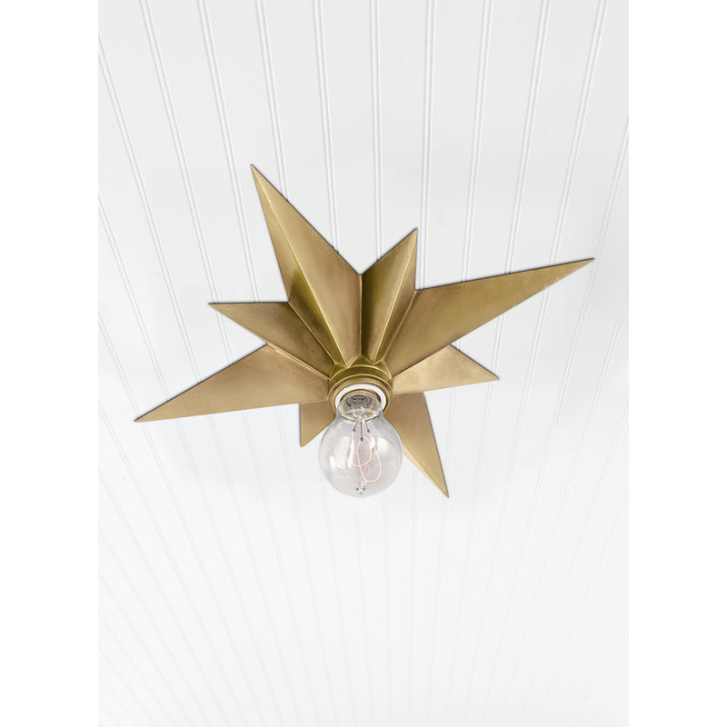 Star 1 - Light Flush Mount, Hand-Rubbed Antique Brass