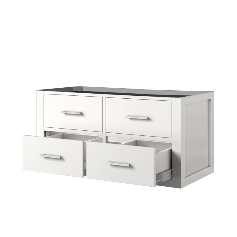 36 po X P 22 po D Meuble-lavabo simple avec tiroirs, sans comptoir, Blanc