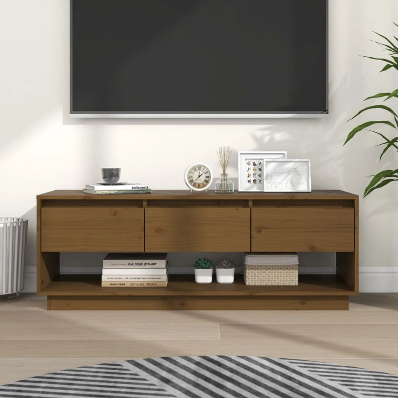 Iras Unfinished TV Stand for TVs up to 49", Honey brown