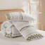 Ensemble de housse de couette en coton avec sauge chenille / ivoire 3 pièces-114494899
