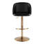 Tabouret de bar réglable en métal doré et similicuir noir avec repose-pieds arrondi en T - ensemble de 2-759009152
