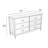Brixton Solid Wood 6 Drawer Dresser Walnut