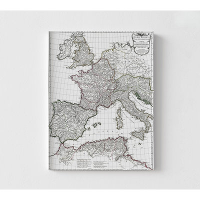 Ancient Europe - Danville 1799, Antique European Rustic Chalet Decor, Black And White Old Continent Map, Bookstore Wall Decor