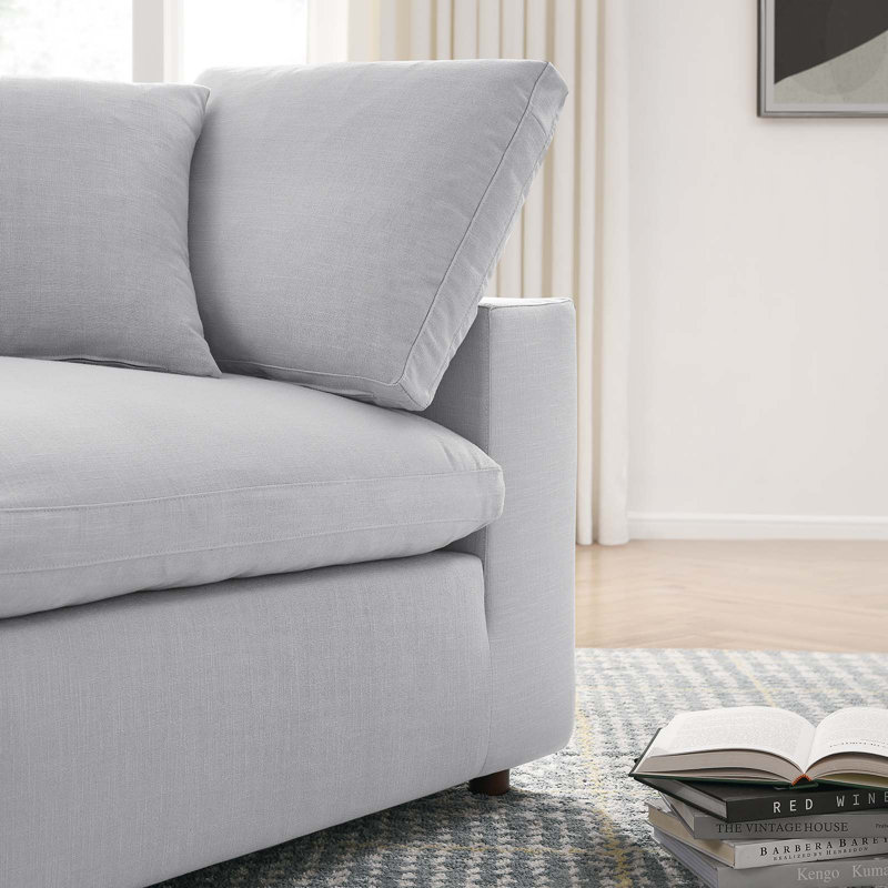 Modular Sectional Sofa Couch, Self-customization Design Sofa, 31.5" H x 116.9" W x 39" D, Polyester Blend Light Gray
