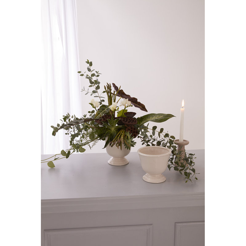 Kardi Handmade Ceramic Urn Planter, 5.5" H x 6" W x 6" D