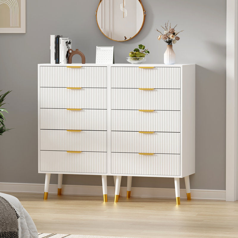 60 cm W Chest of 5 Drawers, White