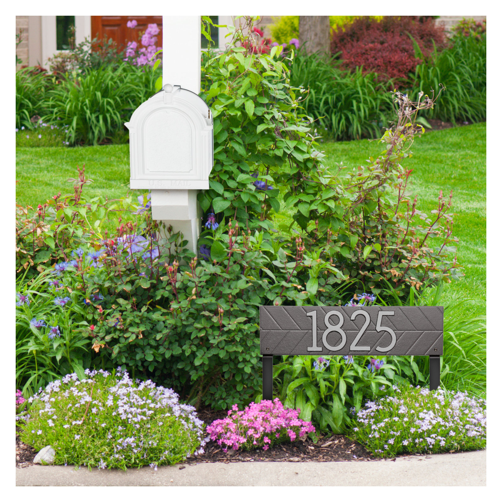 Mid-century Modern Herringbone Lawn, Pewter/Silver, Yes