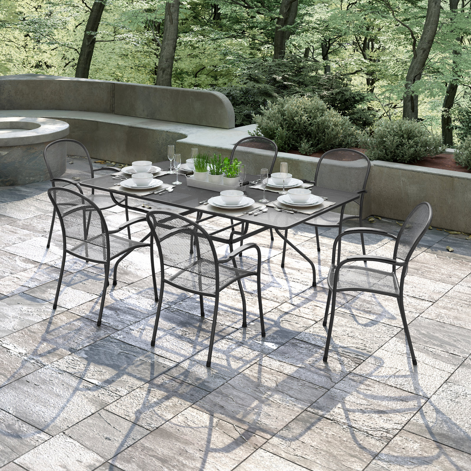 Waynesboro 42 " Patio Dining Set, Gray
